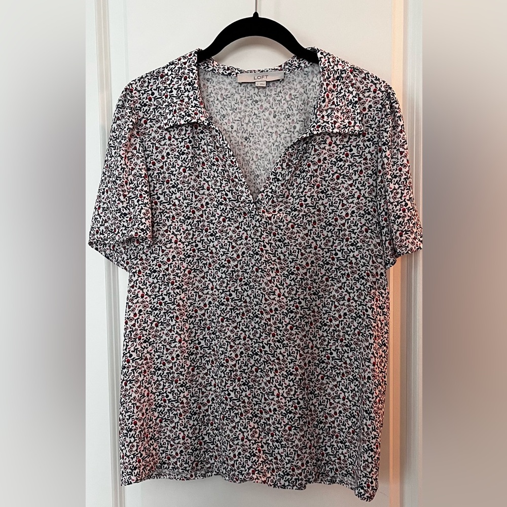 Loft mixed media floral top